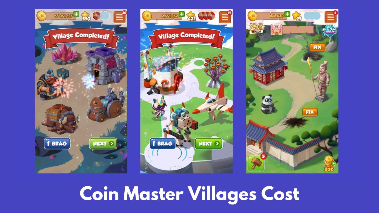 Coin Master Villages List with Cost [Updated 2023]